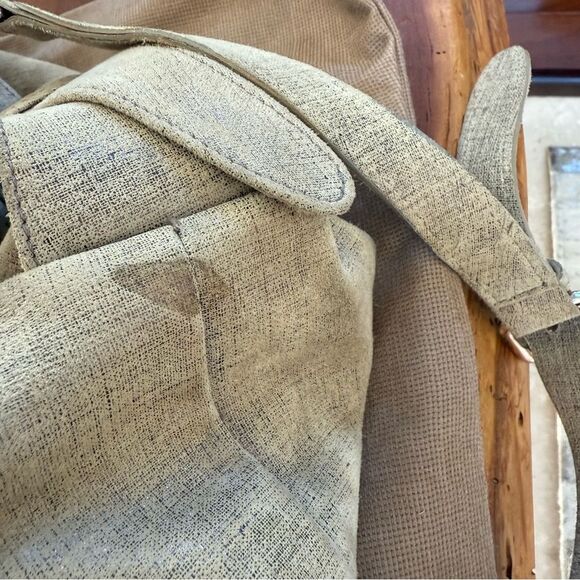 Donald Pliner tan silver hobo bag tote purse suede - Picture 15 of 15